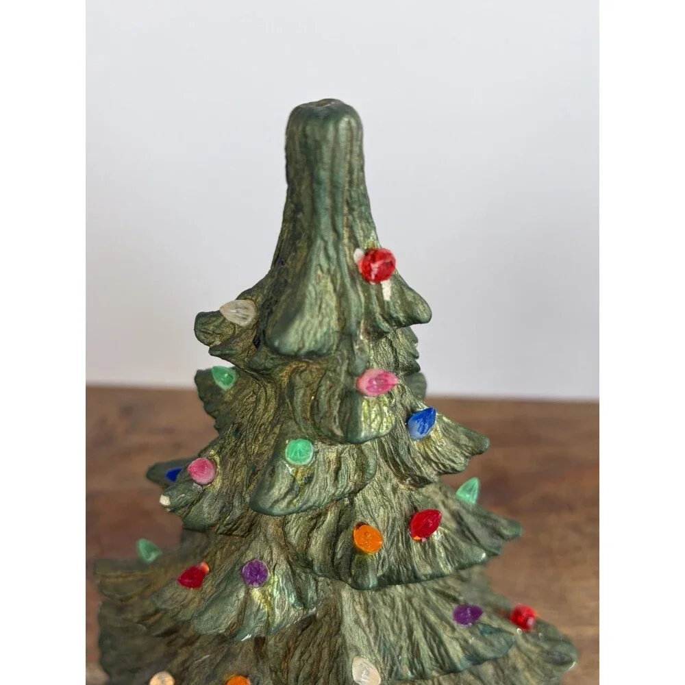 Vintage Nowell Mold Ceramic Christmas Tree 8” No Base